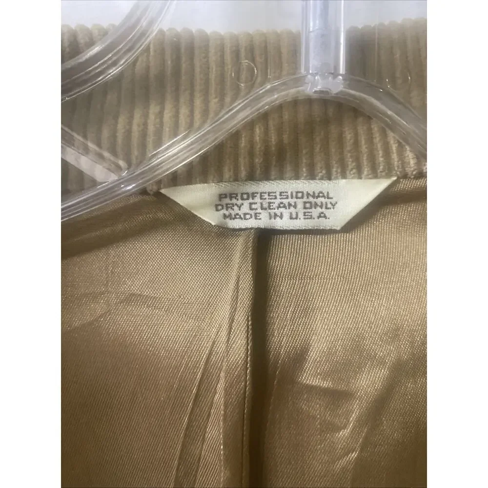 60s 70s Brookleigh Corduroy Camel Brown Men’s Blazer Jacket Sz 46L Elbow Patch